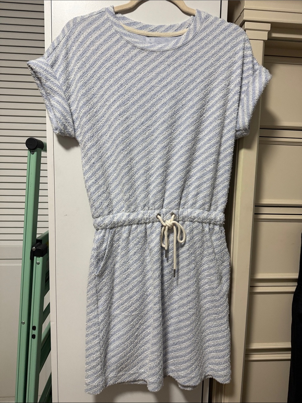 Lou & Grey Blue and White Striped Knit Dress
